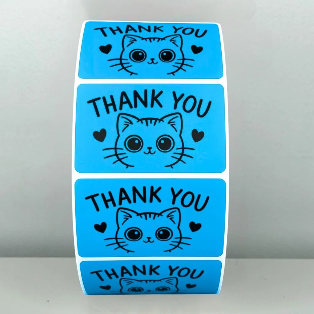 Thank You Cat Stickers – Cute Packaging Labels for Small Business Orders 2" - Picture 1 of 11
